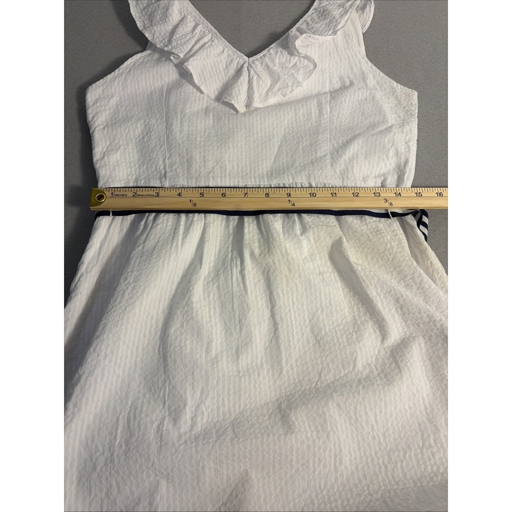 Vineyard Vines ( Target)White Ruffle Midi Dress V-Neck Size M Coastal Quiet Lux - Picture 9 of 10